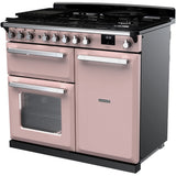 Rangemaster ESDL100DFPPPK/CM1 Estel Deluxe Pale Pink / Chrome 100cm Dual Fuel Range Cooker - product image 2