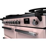 Rangemaster ESDL100DFPPPK/CM1 Estel Deluxe Pale Pink / Chrome 100cm Dual Fuel Range Cooker - product image 3
