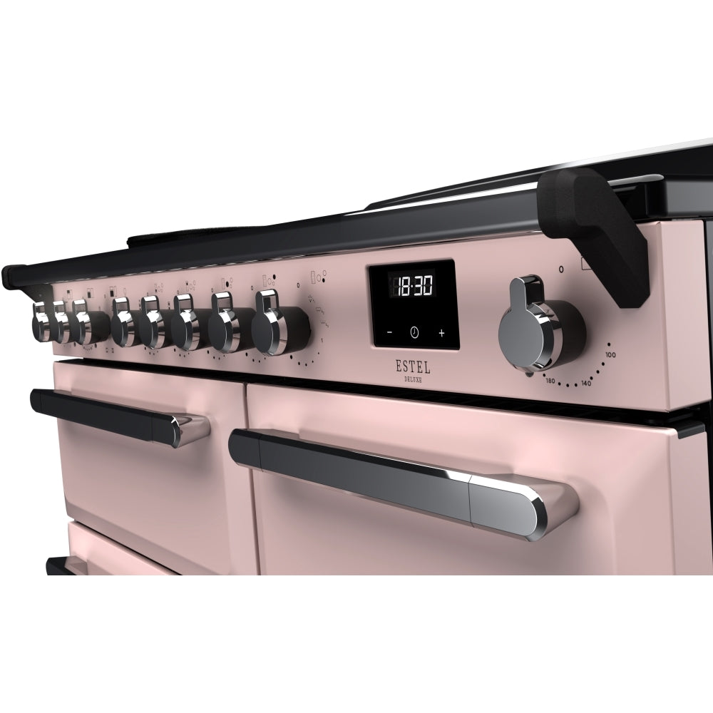 Rangemaster ESDL100EIPPPK/CM1 Estel Deluxe Pale Pink / Chrome 100cm Induction Range Cooker - product image 3