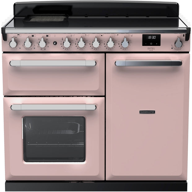 Rangemaster ESDL100EIPPPK/CM1 Estel Deluxe Pale Pink / Chrome 100cm Induction Range Cooker - product image 1