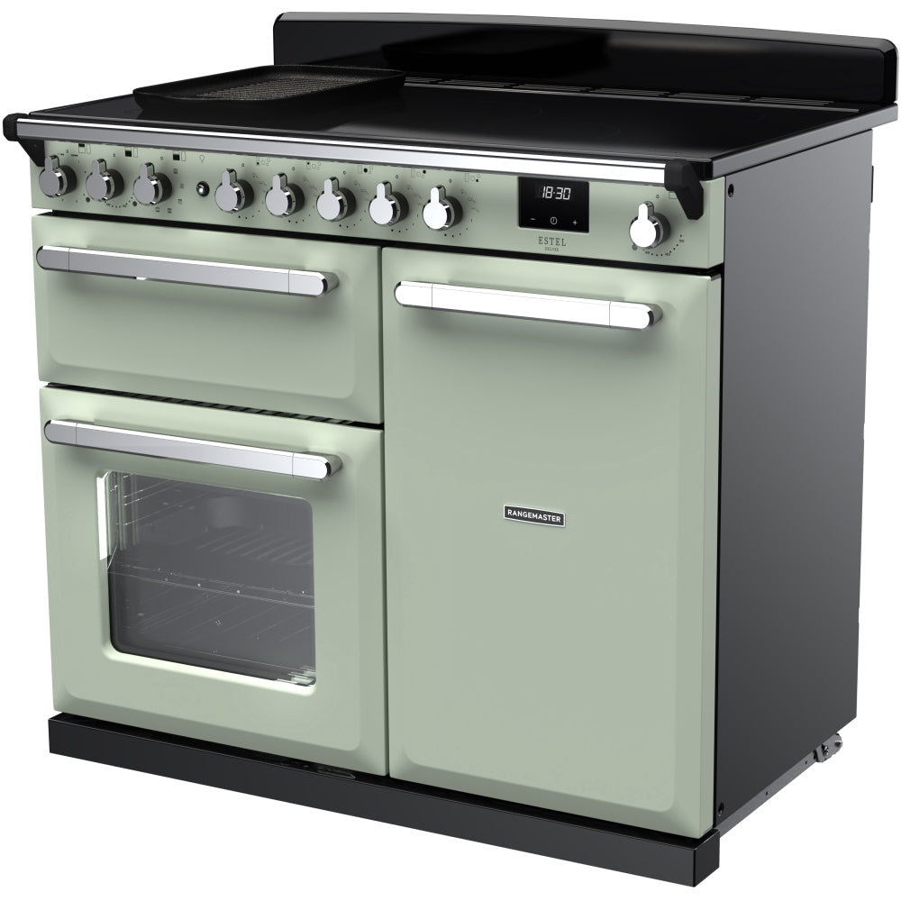 Rangemaster ESDL100EIPMNT/CM1 Estel Deluxe Mint / Chrome 100cm Induction Range Cooker - product image 2
