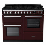 Rangemaster ESDLO110DFPBOR/CM1 Estel Deluxe Bordeaux / Chrome 110cm Dual Fuel Range Cooker - product image 1