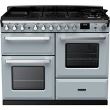 Rangemaster ESDLO110DFPMSB/CM1 Estel Deluxe Misty Blue / Chrome 110cm Dual Fuel Range Cooker - product image 1