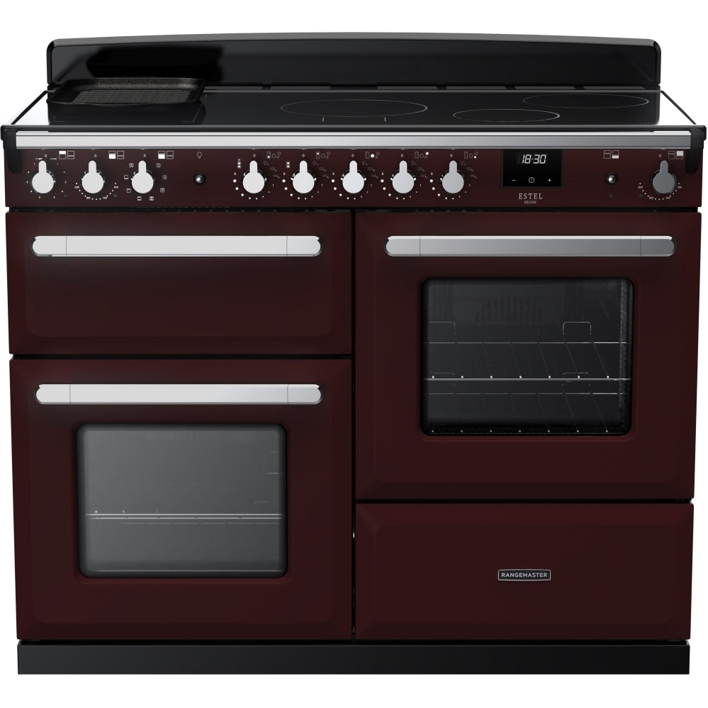 Rangemaster ESDLO110EIPBOR/CM1 Estel Deluxe Bordeaux / Chrome 110cm Induction Range Cooker - product image 1