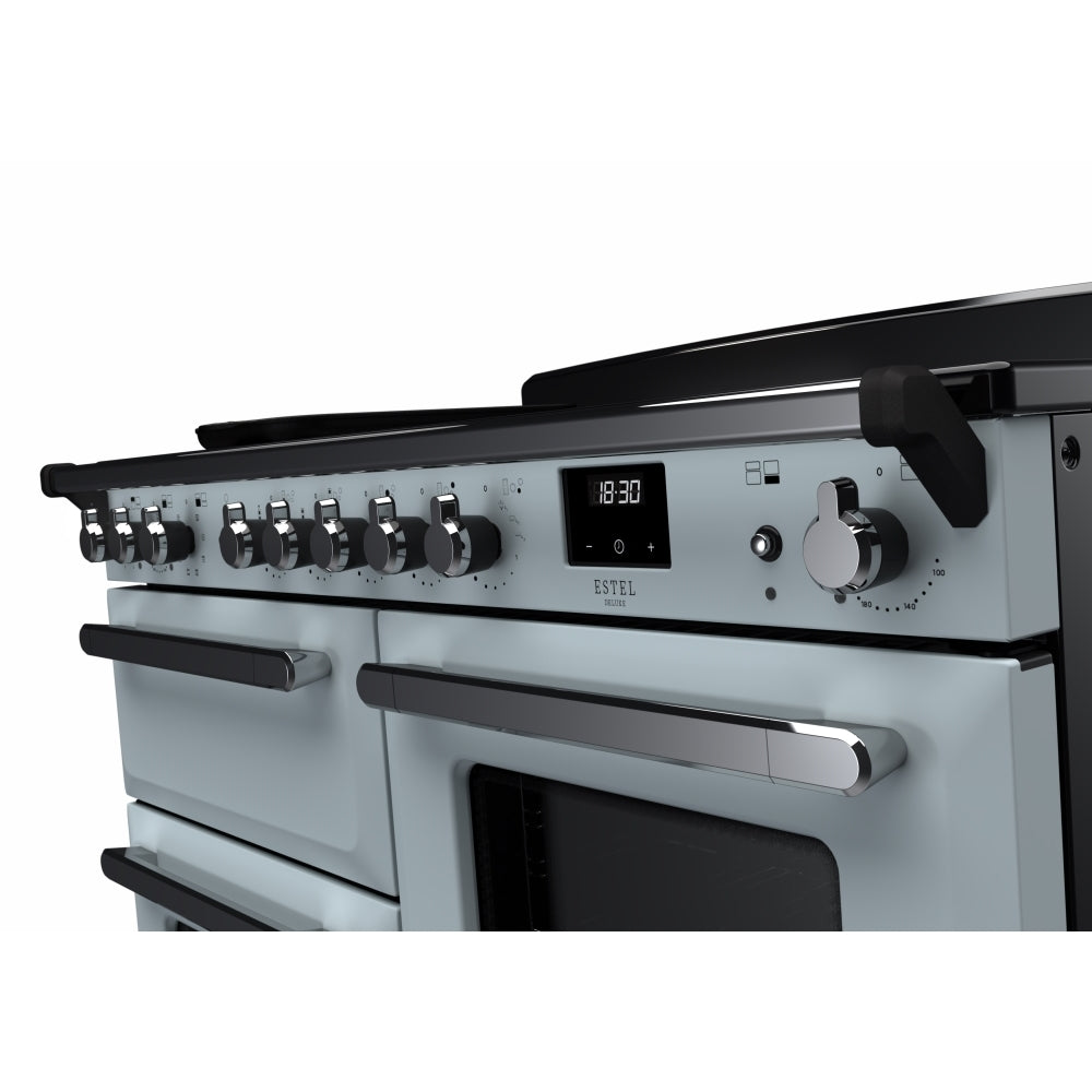 Rangemaster ESDLO110EIPMSB/CM1 Estel Deluxe Misty Blue / Chrome 110cm Induction Range Cooker - product image 3