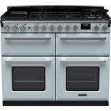 Rangemaster ESDLB110DFPMSB/CM1 Estel Deluxe Misty Blue / Chrome 110cm Dual Fuel Range Cooker - product image 1