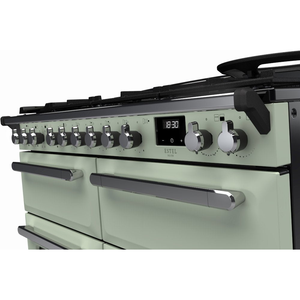 Rangemaster ESDLB110DFPMNT/CM1 Estel Deluxe Mint / Chrome 110cm Dual Fuel Range Cooker - product image 3