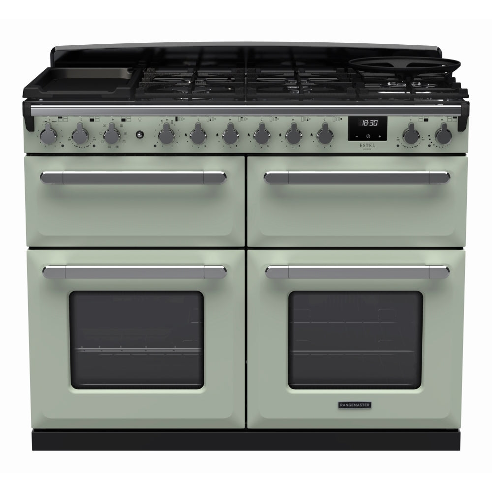 Rangemaster ESDLB110DFPMNT/CM1 Estel Deluxe Mint / Chrome 110cm Dual Fuel Range Cooker - product image 1
