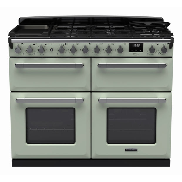 Rangemaster ESDLB110DFPMNT/CM1 Estel Deluxe Mint / Chrome 110cm Dual Fuel Range Cooker - product image 1