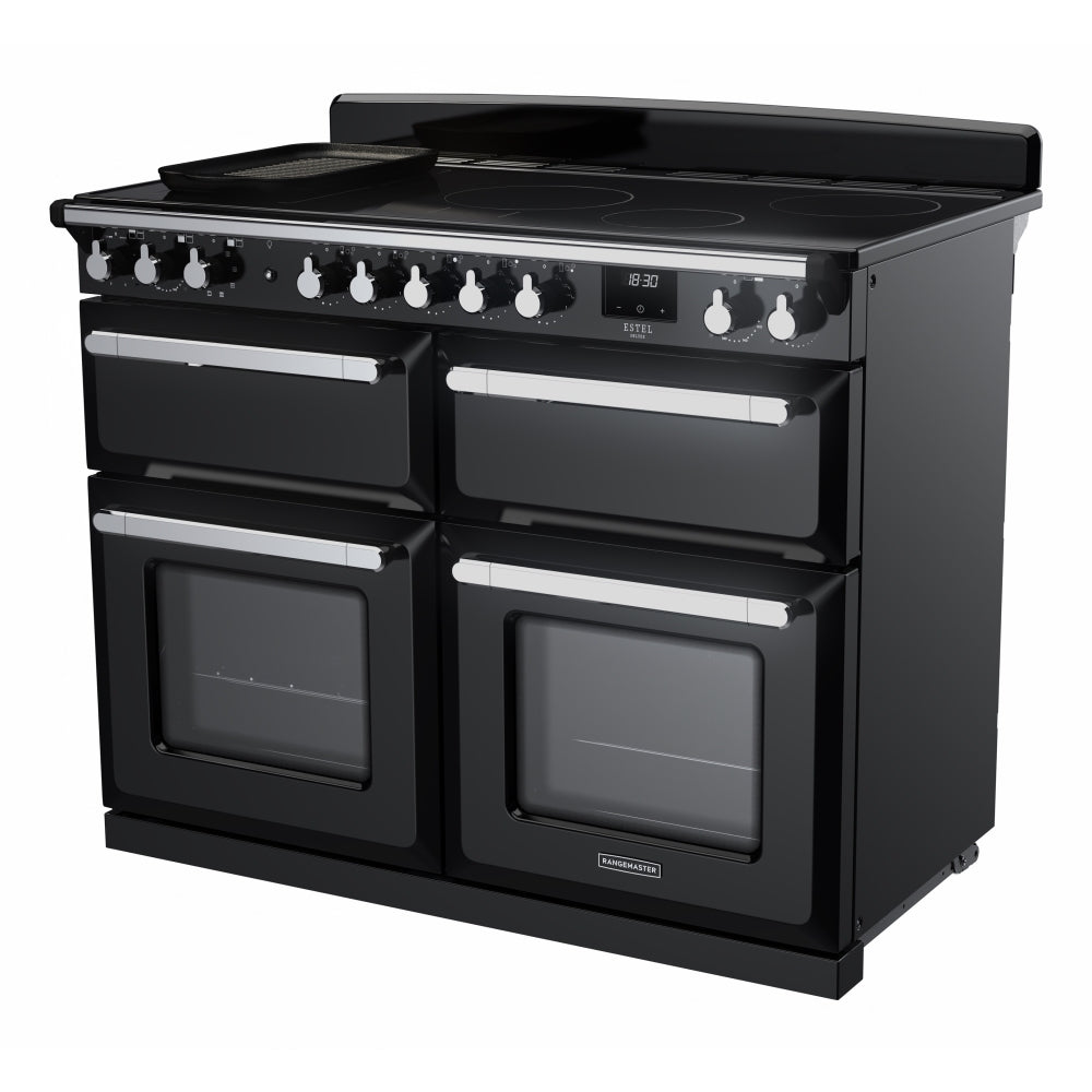 Rangemaster ESDLB110EIPGBL/CM1 Estel Deluxe Black / Chrome 110cm Induction Range Cooker - product image 2