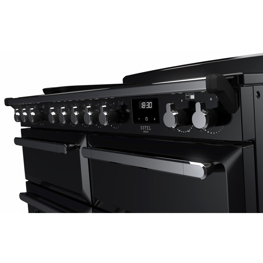 Rangemaster ESDLB110EIPGBL/CM1 Estel Deluxe Black / Chrome 110cm Induction Range Cooker - product image 3