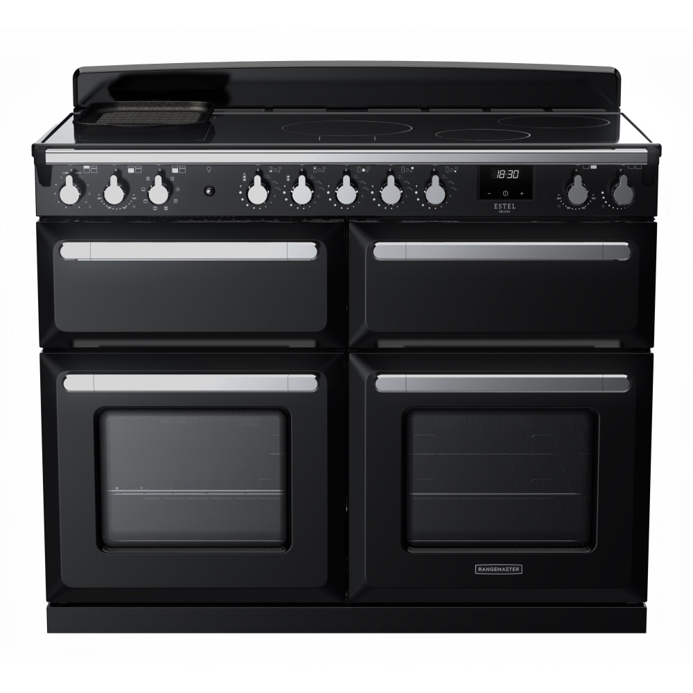 Rangemaster ESDLB110EIPGBL/CM1 Estel Deluxe Black / Chrome 110cm Induction Range Cooker - product image 1