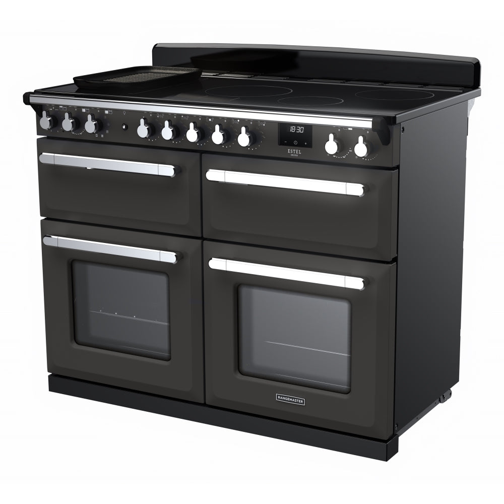 Rangemaster ESDLB110EIPSLT/CM1 Estel Deluxe Slate / Chrome 110cm Induction Range Cooker - product image 2
