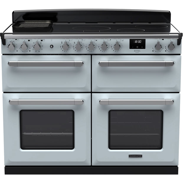 Rangemaster ESDLB110EIPMSB/CM1 Estel Deluxe Misty Blue / Chrome 110cm Induction Range Cooker - product image 1
