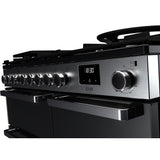 Rangemaster EDDL100DFGBLK/CM1 Edge Deluxe Black Glass / Chrome 100cm Dual Fuel Range Cooker - product image 3