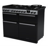 Rangemaster EDDLB110DFGBLK/CM1 Edge Deluxe Black Glass / Chrome 110cm Dual Fuel Range Cooker - product image 2