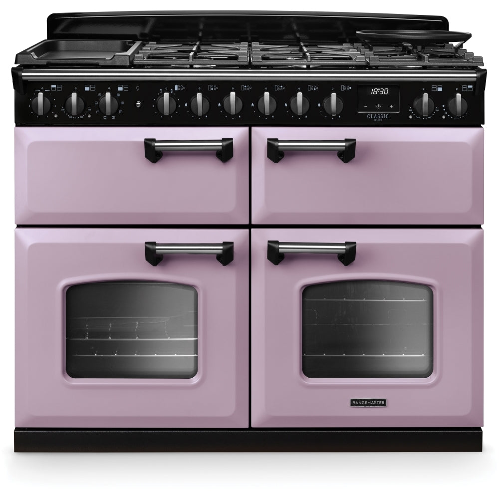 Rangemaster CLDLB110DFPHTH/CM1 Classic Deluxe Heather / Chrome 110cm Dual Fuel Range Cooker - product image 1