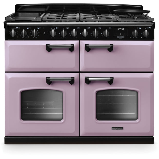 Rangemaster CLDLB110DFPHTH/CM1 Classic Deluxe Heather / Chrome 110cm Dual Fuel Range Cooker - product image 1