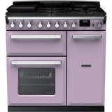 Rangemaster ESDL90DFPHTH/CM1 Estel Deluxe Heather / Chrome 90cm Dual Fuel Range Cooker - product image 1