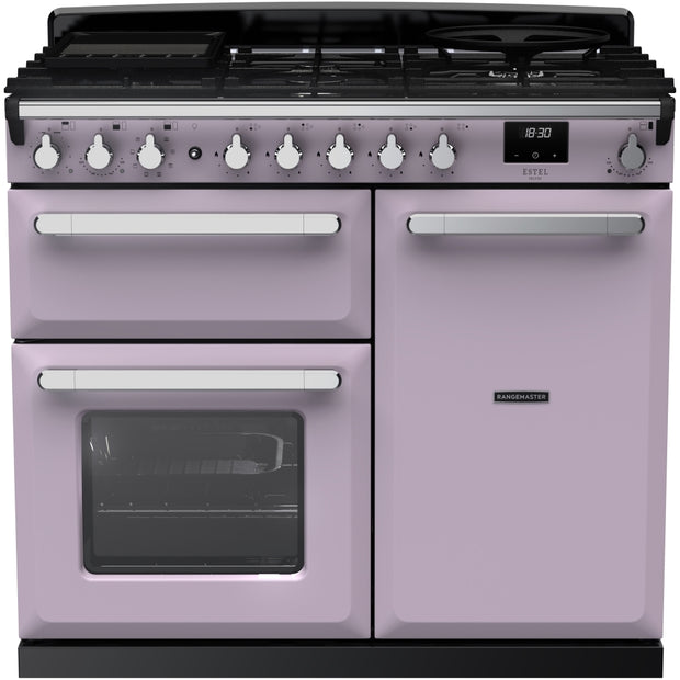 Rangemaster ESDL100DFPHTH/CM1 Estel Deluxe Heather / Chrome 100cm Dual Fuel Range Cooker - product image 1