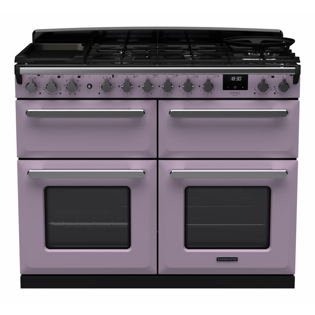 Rangemaster ESDLB110DFPHTH/CM1 Estel Deluxe Heather / Chrome 110cm Dual Fuel Range Cooker - product image 1