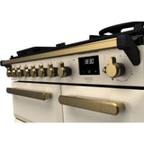 Rangemaster ESDL90DFPPCR/AB1 Estel Deluxe Pale Cream / Antique Brass 90cm Dual Fuel Range Cooker - product image 3