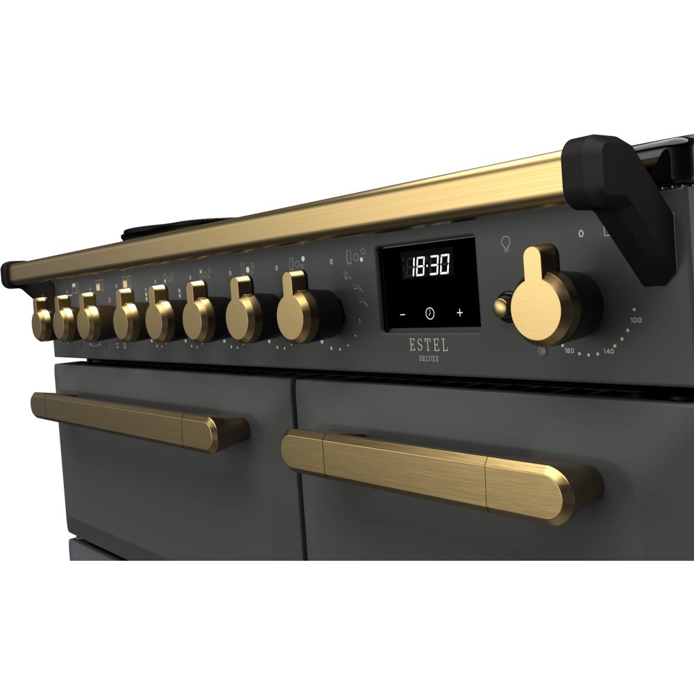 Rangemaster ESDL90EIPSLT/AB1 Estel Deluxe Slate / Antique Brass 90cm Induction Range Cooker - product image 3