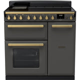 Rangemaster ESDL90EIPSLT/AB1 Estel Deluxe Slate / Antique Brass 90cm Induction Range Cooker - product image 1