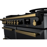 Rangemaster ESDL100DFPGBL/AB1 Estel Deluxe Black / Antique Brass 100cm Dual Fuel Range Cooker - product image 3