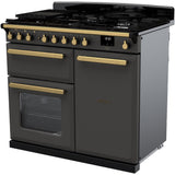 Rangemaster ESDL100DFPSLT/AB1 Estel Deluxe Slate / Antique Bass 100cm Dual Fuel Range Cooker - product image 2