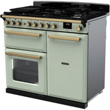 Rangemaster ESDL100DFPMNT/AB1 Estel Deluxe Mint / Antique Brass 100cm Dual Fuel Range Cooker - product image 2