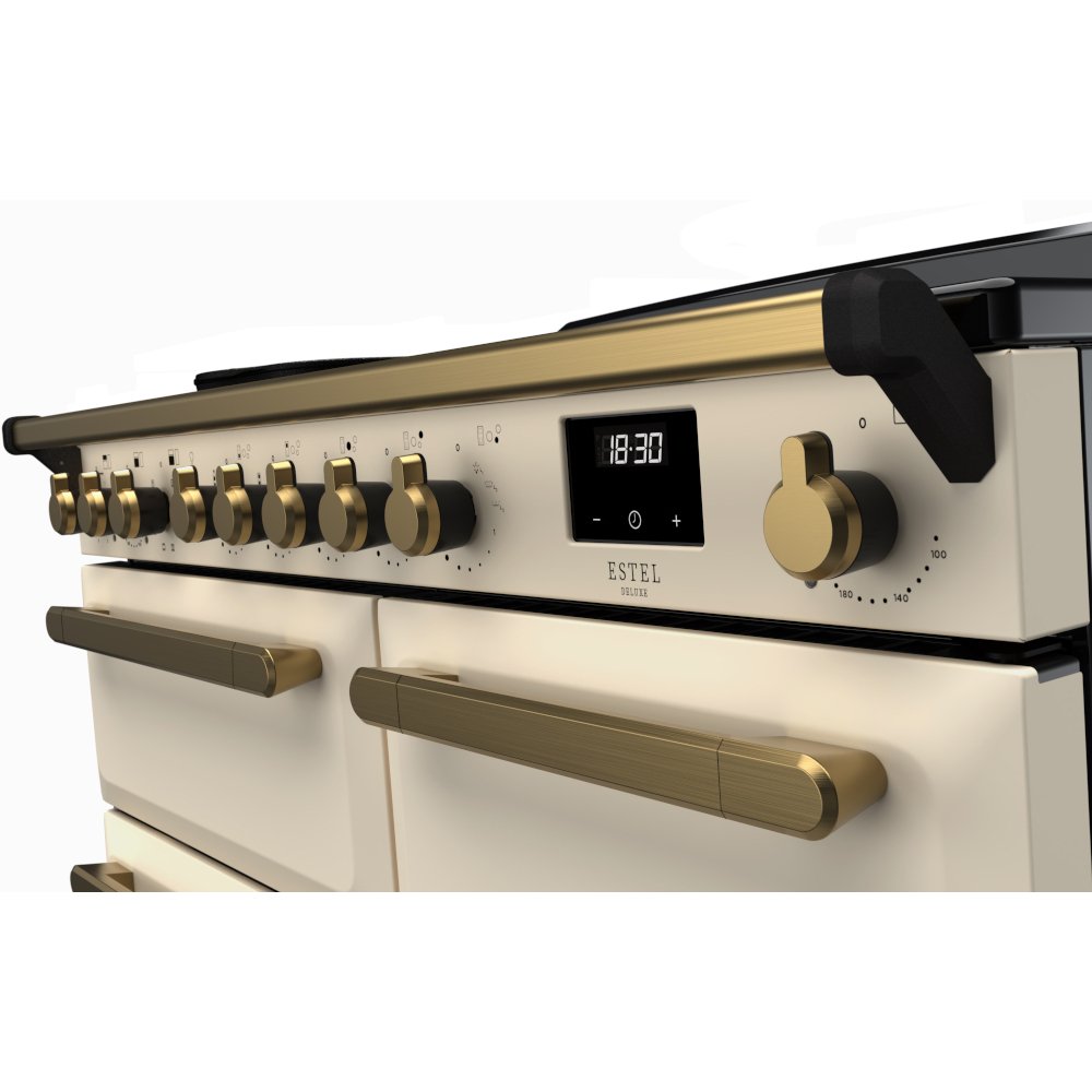 Rangemaster ESDL100EIPPCR/AB1 Estel Deluxe Pale Cream / Antique Brass 100cm Induction Range Cooker - product image 3
