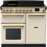 Rangemaster ESDL100EIPPCR/AB1 Estel Deluxe Pale Cream / Antique Brass 100cm Induction Range Cooker - product image 1