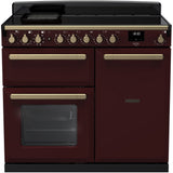 Rangemaster ESDL100EIPBOR/AB1 Estel Deluxe Bordeaux / Antique Brass 100cm Induction Range Cooker - product image 1