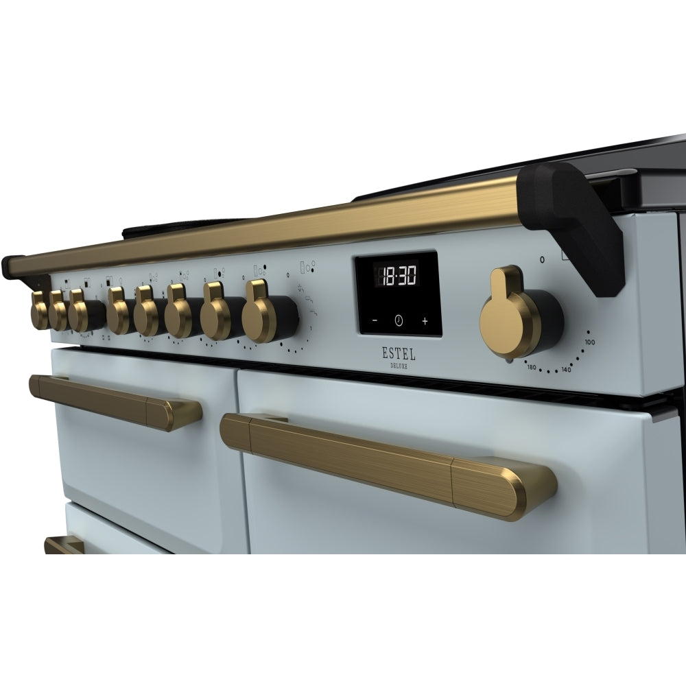Rangemaster ESDL100EIPMSB/AB1 Estel Deluxe Misty Blue / Antique Brass 100cm Induction Range Cooker - product image 3