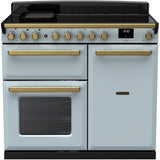 Rangemaster ESDL100EIPMSB/AB1 Estel Deluxe Misty Blue / Antique Brass 100cm Induction Range Cooker - product image 1