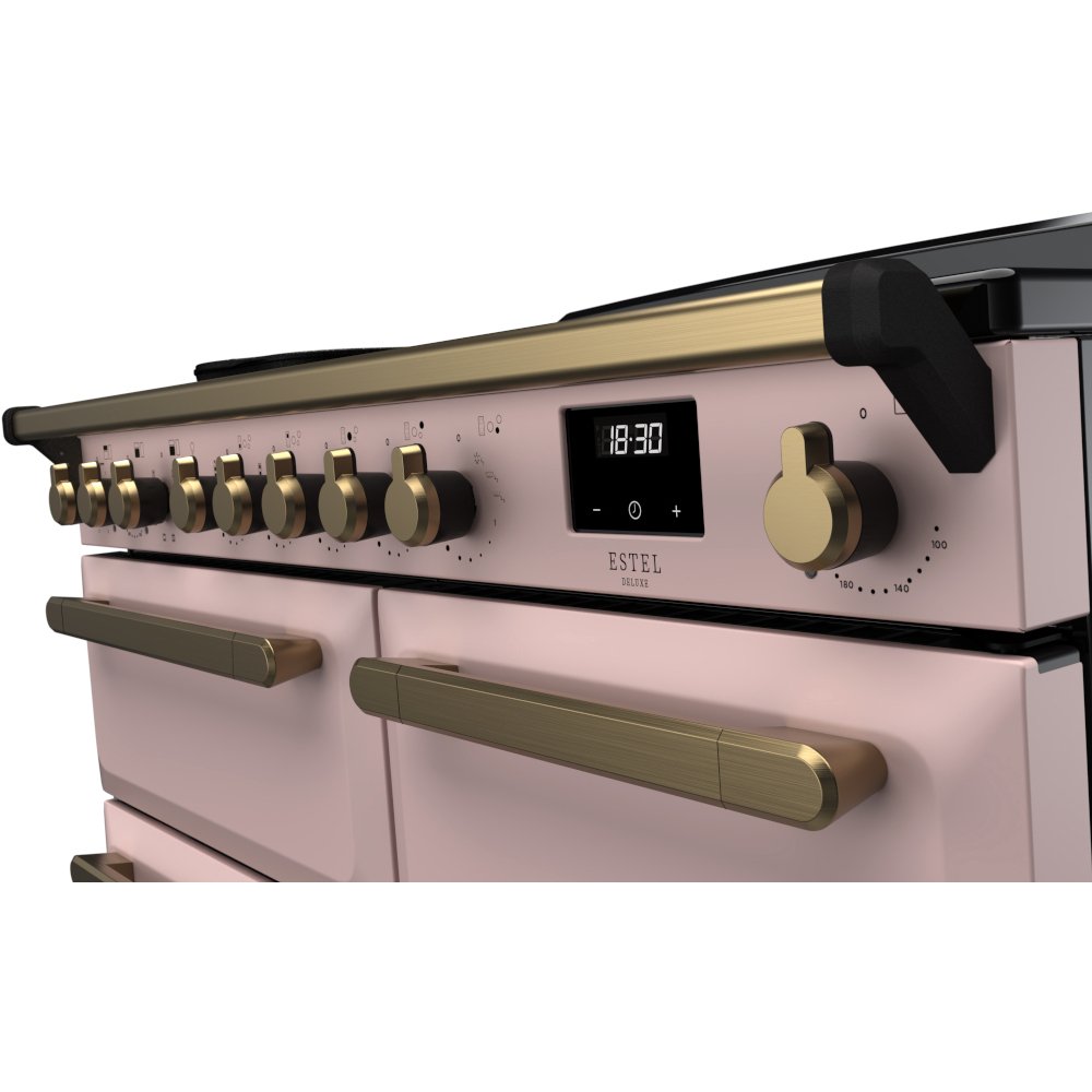 Rangemaster ESDL100EIPPPK/AB1 Estel Deluxe Pale Pink / Antique Brass 100cm Induction Range Cooker - product image 3