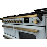 Rangemaster ESDLO110DFPMSB/AB1 Estel Deluxe Misty Blue / Antique Brass 110cm Dual Fuel Range Cooker - product image 3