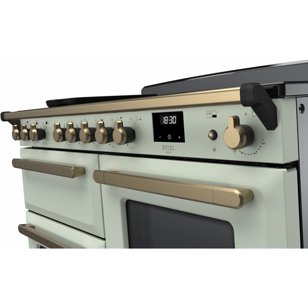 Rangemaster ESDLO110EIPMNT/AB1 Estel Deluxe Mint / Antique Brass 110cm Induction Range Cooker - product image 3