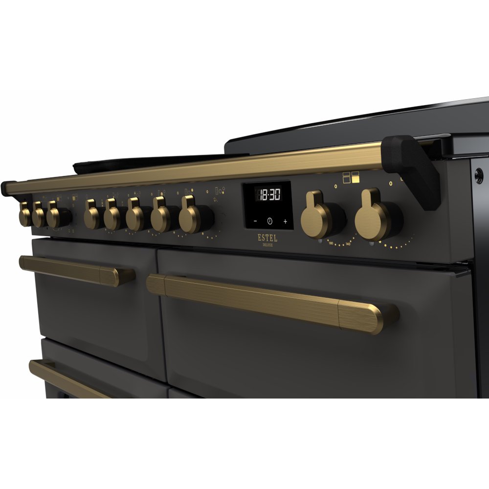 Rangemaster ESDLB110EIPSLT/AB1 Estel Deluxe Slate / Antique Brass 110cm Induction Range Cooker - product image 3