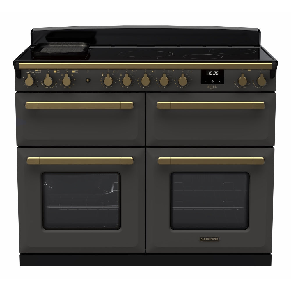 Rangemaster ESDLB110EIPSLT/AB1 Estel Deluxe Slate / Antique Brass 110cm Induction Range Cooker - product image 1