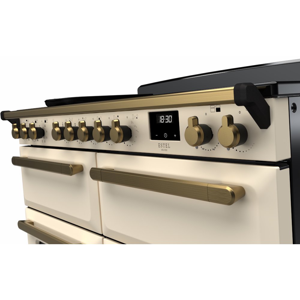 Rangemaster ESDLB110EIPPCR/AB1 Estel Deluxe Pale Cream / Antique Brass 110cm Induction Range Cooker - product image 3