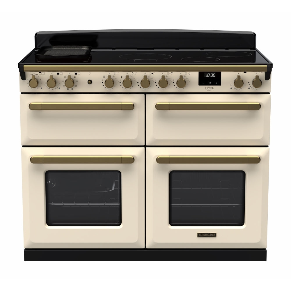Rangemaster ESDLB110EIPPCR/AB1 Estel Deluxe Pale Cream / Antique Brass 110cm Induction Range Cooker - product image 1