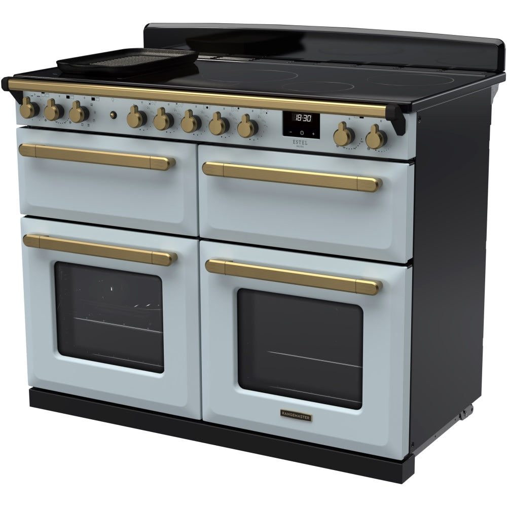 Rangemaster ESDLB110EIPMSB/AB1 Estel Deluxe Misty Blue / Antique Brass 110cm Induction Range Cooker - product image 2