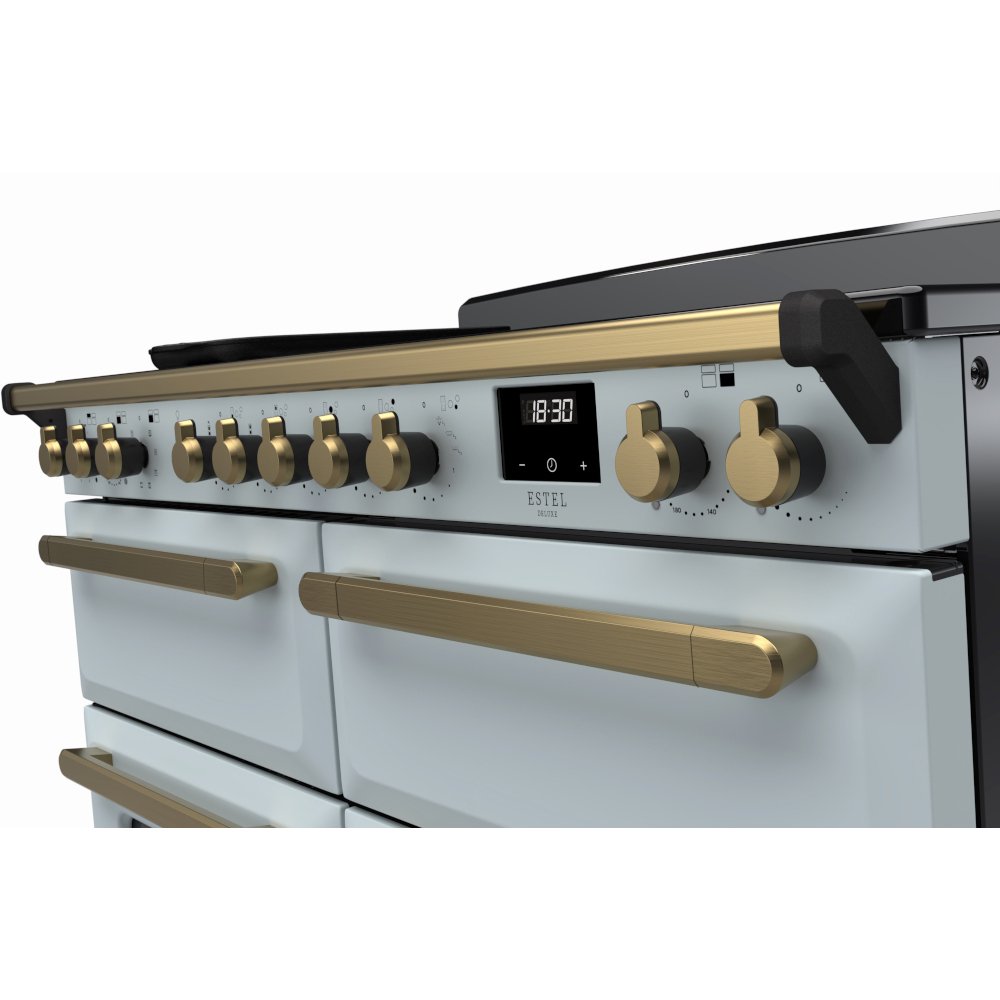 Rangemaster ESDLB110EIPMSB/AB1 Estel Deluxe Misty Blue / Antique Brass 110cm Induction Range Cooker - product image 3