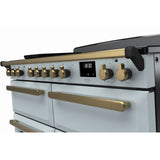 Rangemaster ESDLB110EIPMSB/AB1 Estel Deluxe Misty Blue / Antique Brass 110cm Induction Range Cooker - product image 3