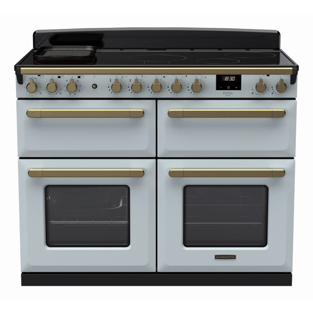 Rangemaster ESDLB110EIPMSB/AB1 Estel Deluxe Misty Blue / Antique Brass 110cm Induction Range Cooker - product image 1