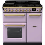 Rangemaster ESDL90DFPHTH/AB1 Estel Deluxe Heather / Antique Brass 90cm Dual Fuel Range Cooker - product image 1