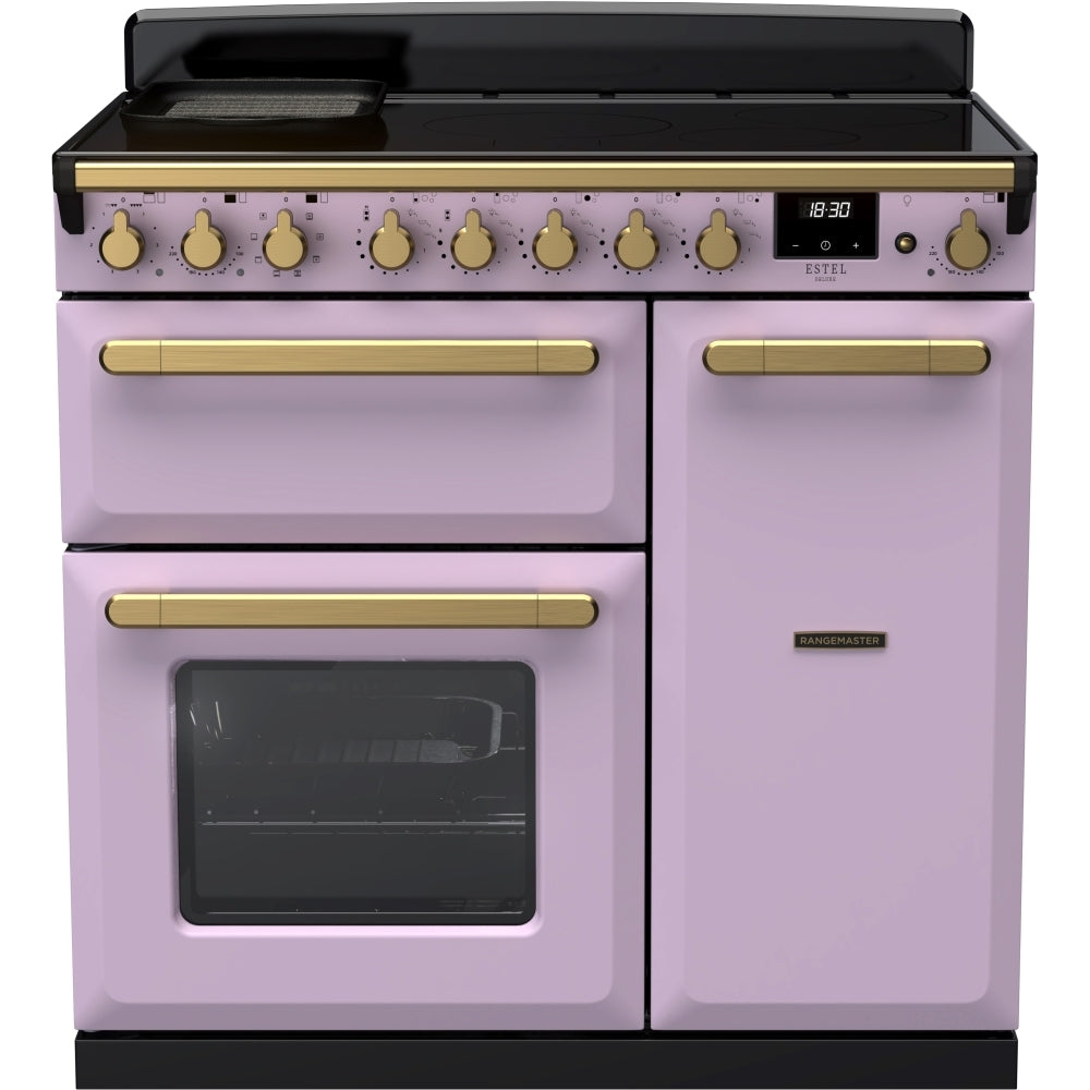 Rangemaster ESDL90EIPHTH/AB1 Estel Deluxe Heather / Antique Brass 90cm Induction Range Cooker - product image 1