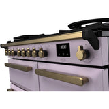 Rangemaster ESDL100DFPHTH/AB1 Estel Deluxe Heather / Antique Brass 100cm Dual Fuel Range Cooker - product image 3